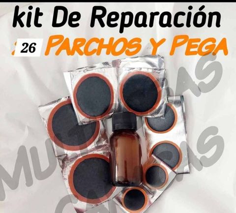 Kit De Reparación Para Cauchos y Tripas, 26 Parchos y Pega 20ml, 10 Parchos #0 10 #1 4 #2 2 #3