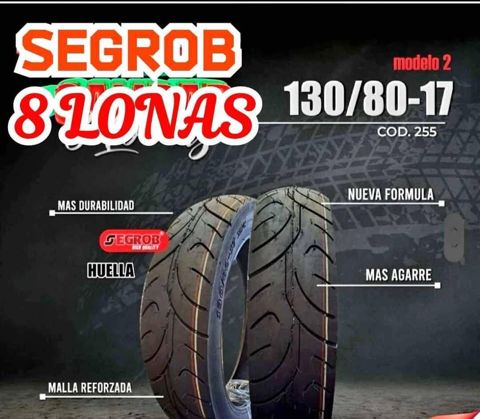Cauchos 130/80/17 8 lonas de Pista