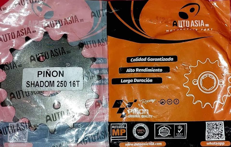 Piñon Rodamiento Moto Shadow 250cc 16T y 17T