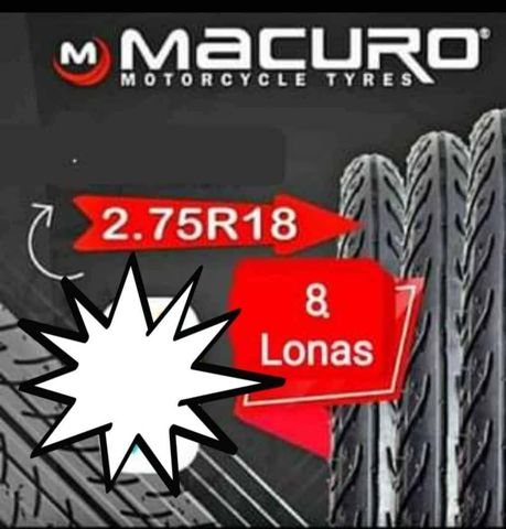 Cauchos 275-18 de 8 Lonas Marca Macuro Uso Con Valvula